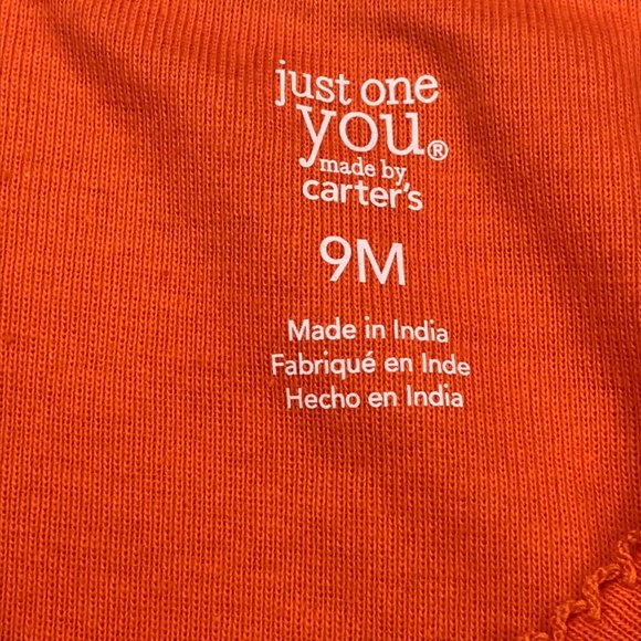 Just One You by Carter’s Girls 9 Month 1 Piece Pumpkin Sleeper New Without Tags - Picture 3 of 14